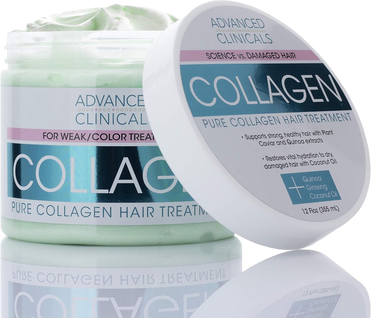 Advanced Clinicals Pure Collagen Hair Treatment Mask: Restore Shine & Strength