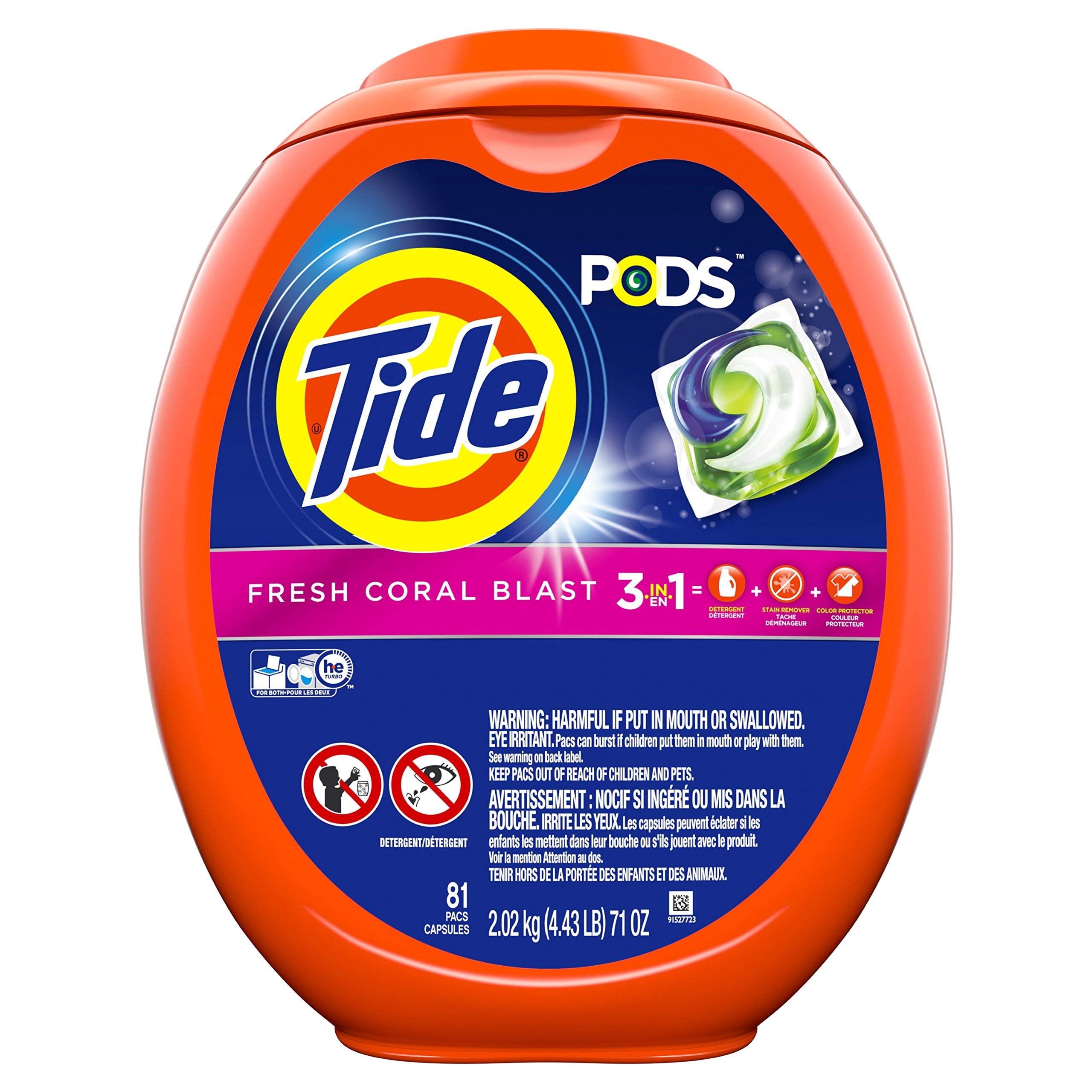 Tide PODS Laundry Detergent Liquid Pacs Tub - Fresh Coral Blast, 81 Count