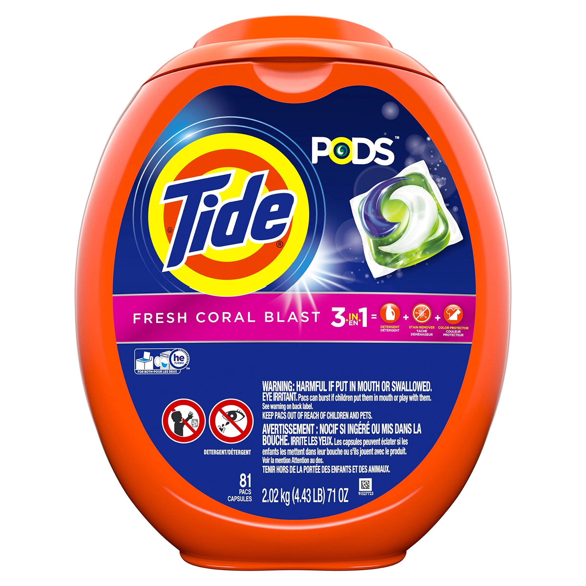 Tide PODS Laundry Detergent Liquid Pacs Tub - Fresh Coral Blast, 81 Count