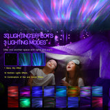 FIAHNG HODANS Northern Galaxy Light Aurora Projector with 33 Light Effects, LED Star Projector with Remote, White Noise, Bluetooth Speaker