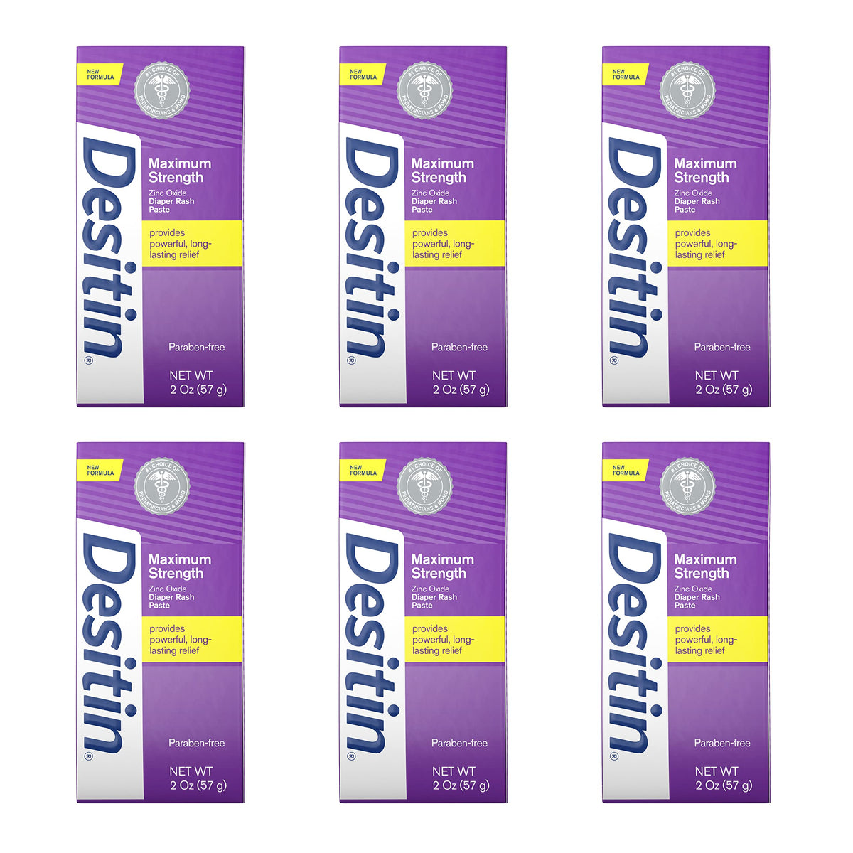 Desitin Maximum Strength Baby Diaper Rash Cream 2 oz (Pack of 6) - Travel Size Protection