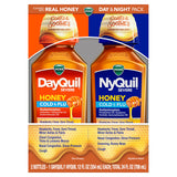 Vicks DayQuil & NyQuil Severe Honey Combo Pack - Max Strength Cold & Flu Relief, 2 x 12 oz
