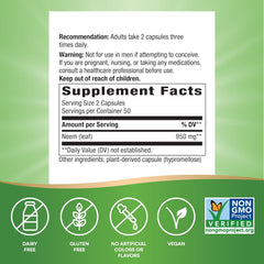 Nature's Way Herbal Neem Leaf, Traditional Intestinal Support*, Used in Ayurveda, 950 mg per 2-Capsule Serving, Non-GMO Project Verified, Vegan, 100 Capsules (Packaging May Vary)