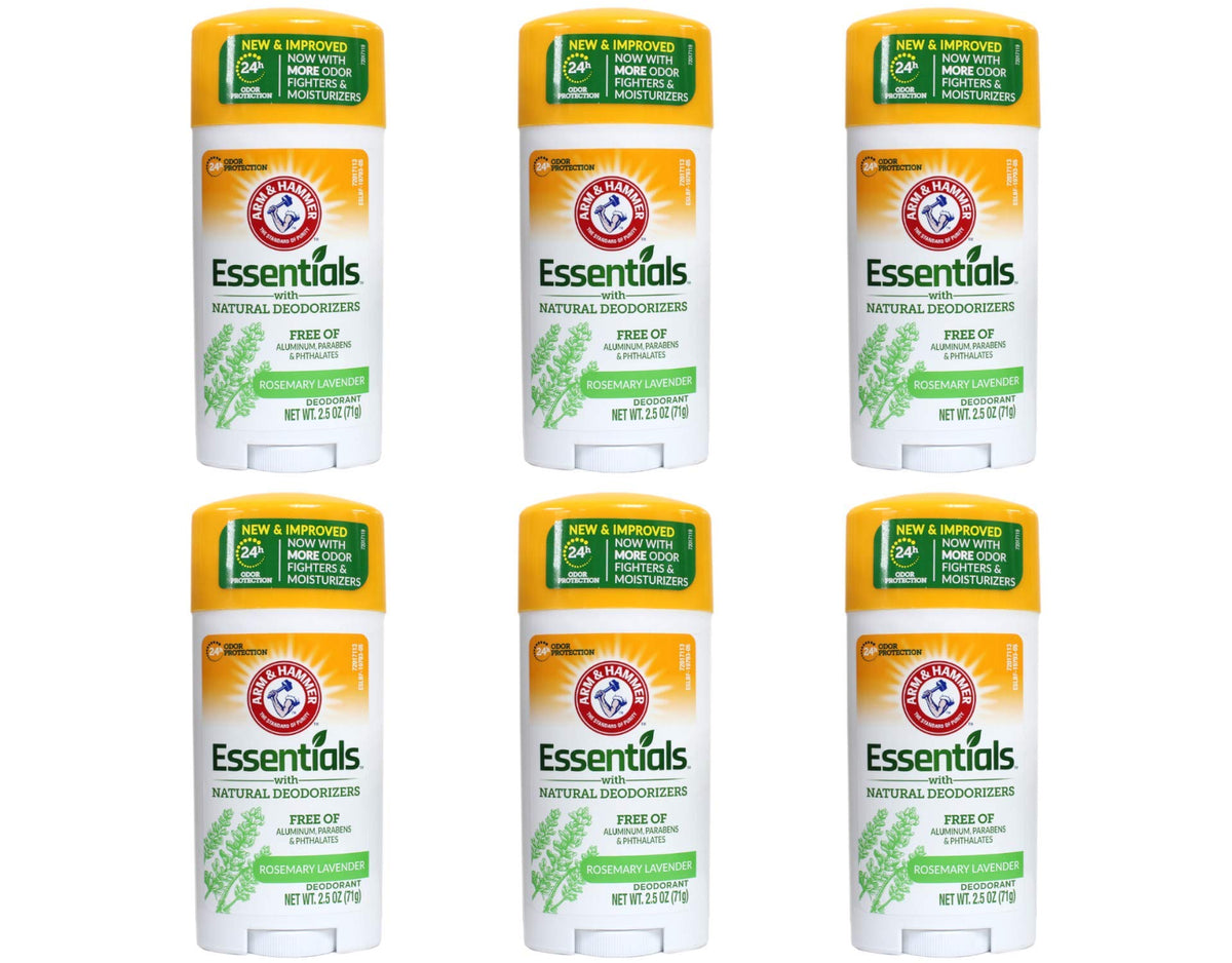 ARM & HAMMER Essentials Fresh Natural Deodorant - Pack of 6 (2.5 oz Each)