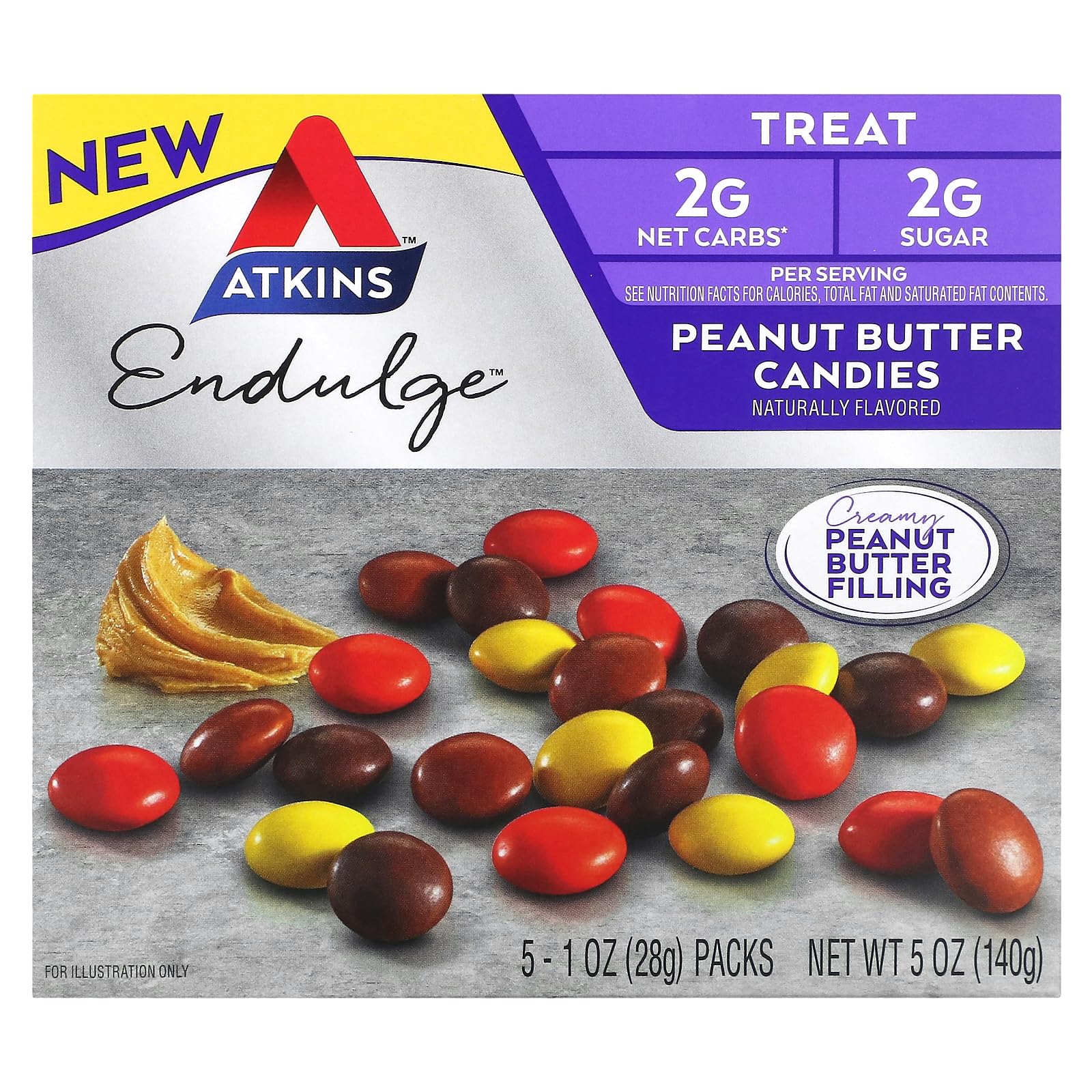 Atkins Endulge Low Carb Peanut Butter Candies (5 Bars)