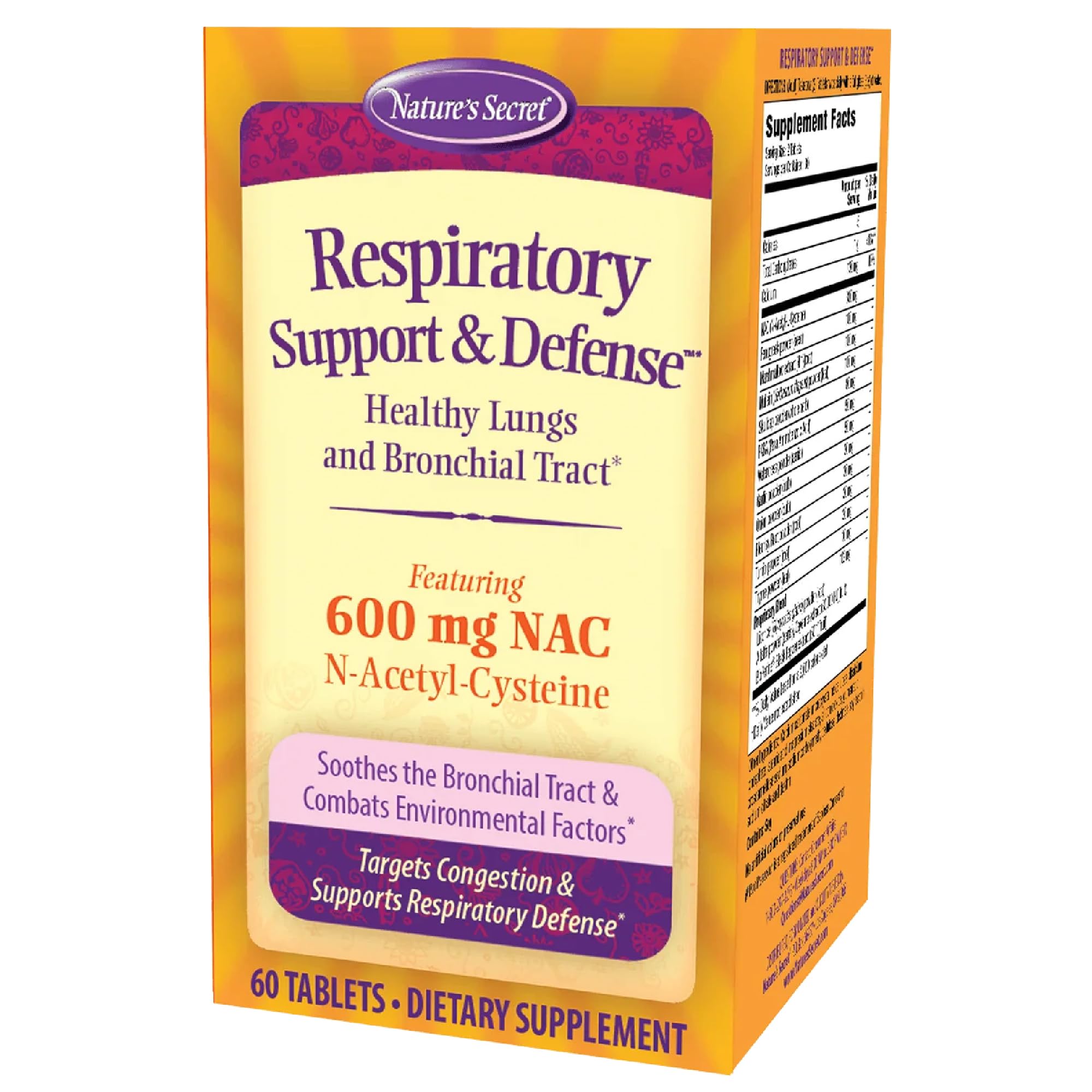 Nature's Secret Respiratory Support - NAC, Fenugreek & Marshmallow Tablets