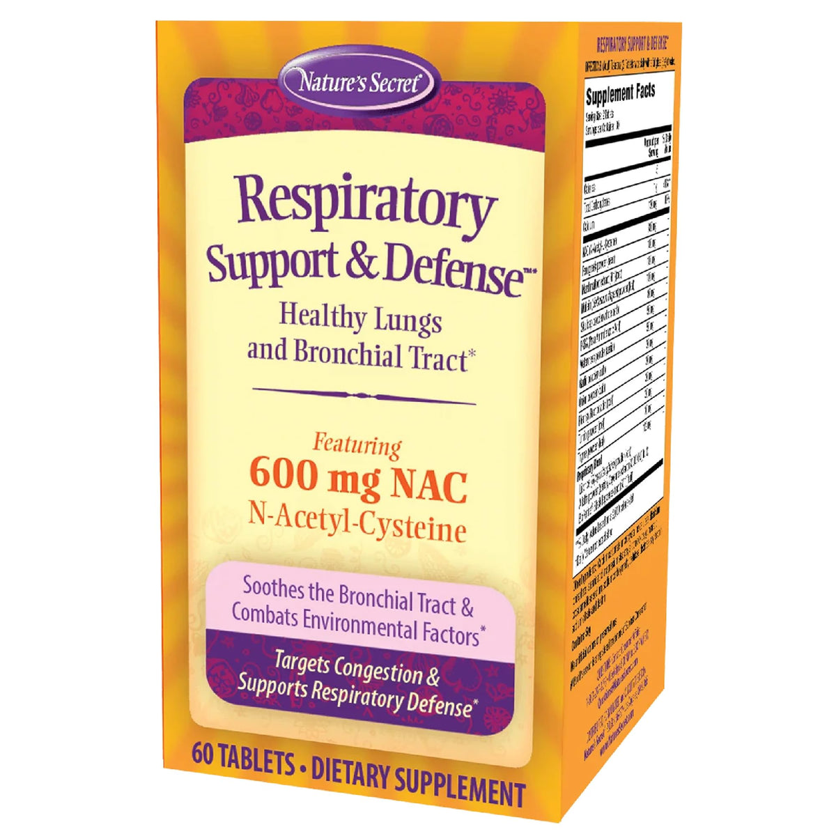 Nature's Secret Respiratory Support - NAC, Fenugreek & Marshmallow Tablets