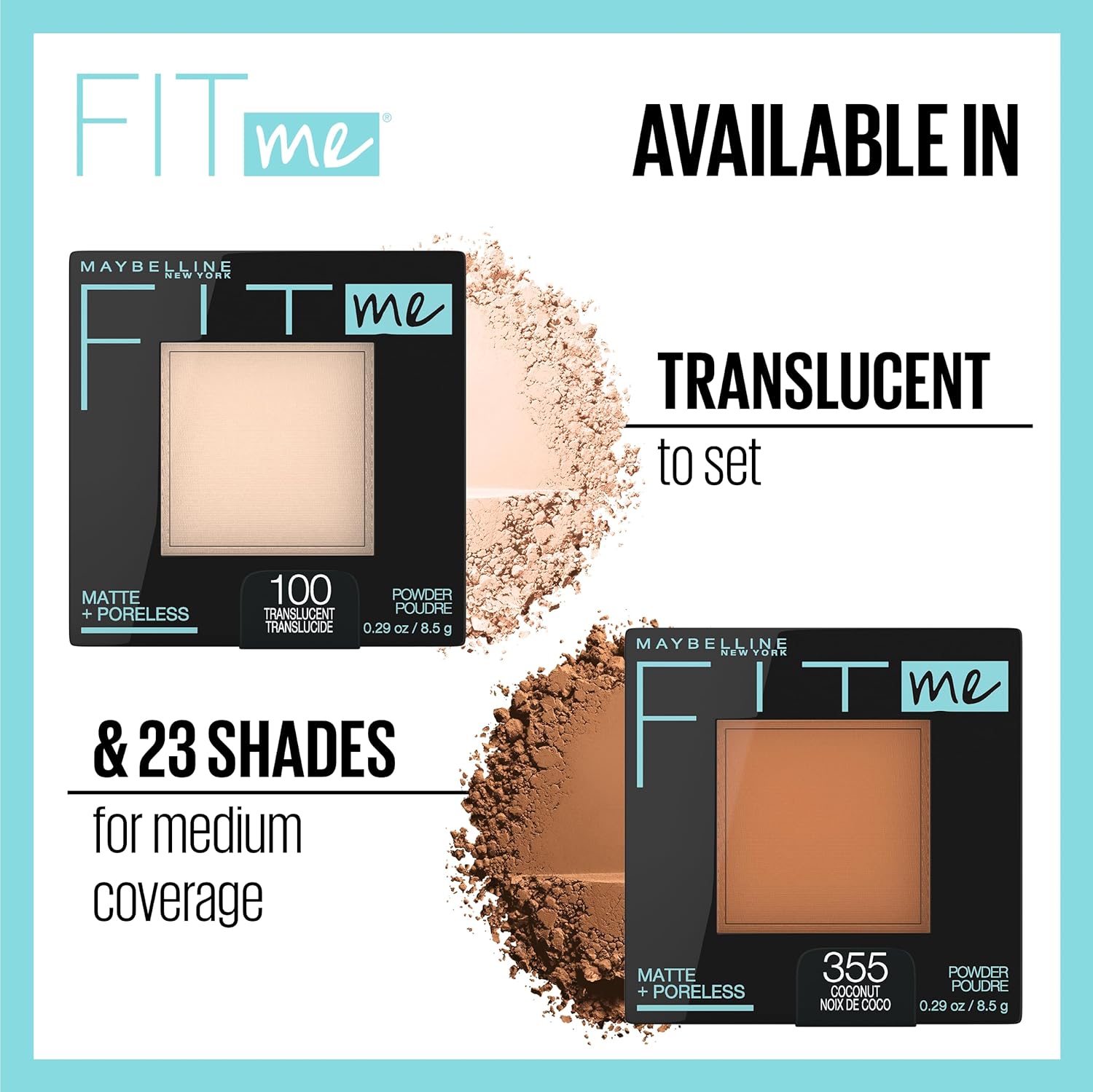 Maybelline Fit Me Matte + Poreless Pressed Powder in Classic Beige: matte, poreless setting powder.