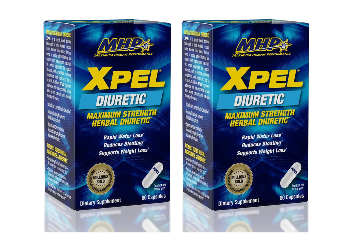 MHP Xpel Strength Herbal Diuretic Capsules - 80 Count Pack of 2