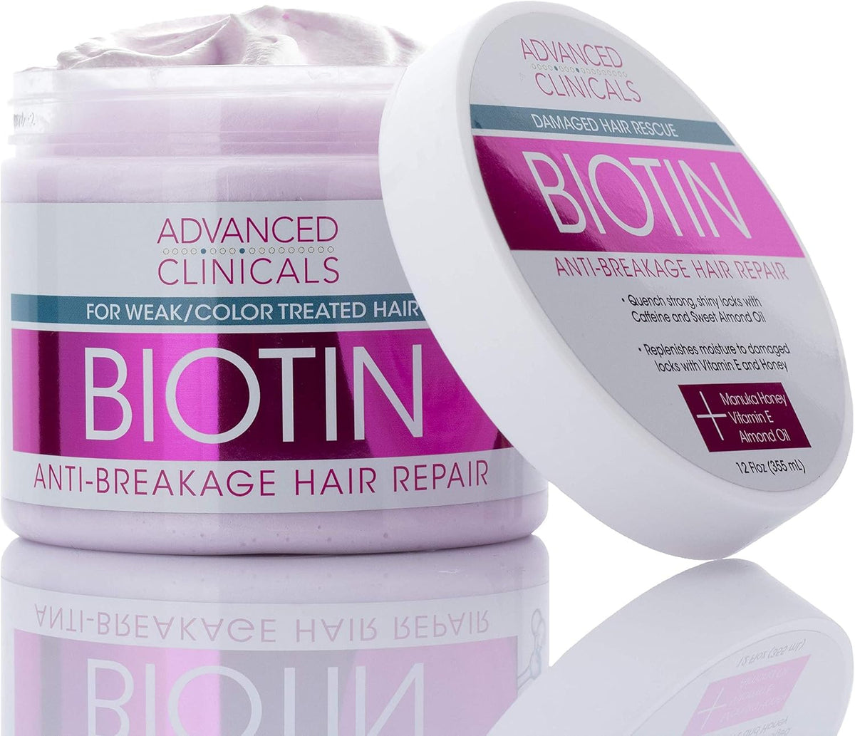 Advanced Clinicals Biotin Anti-Breakage Hair Mask: Strengthen & Repair (355ml)