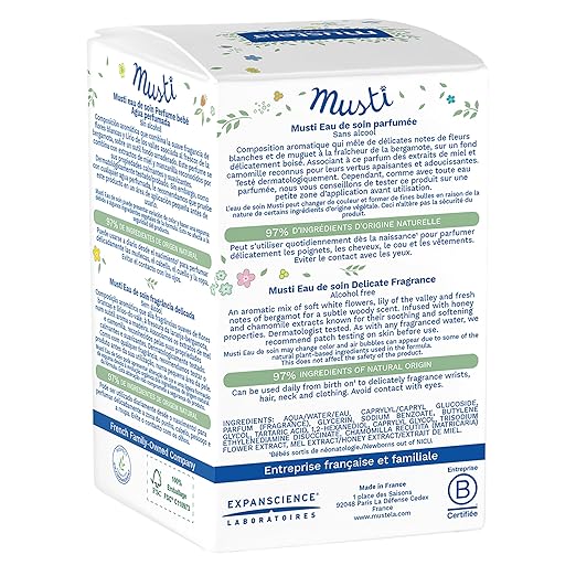Mustela Musti Eau de Soin Perfume (50ml) - Gentle Baby Fragrance