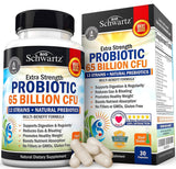 Probiotic 65 Billion - With Prebiotic for Women & Men | Digestive Health Capsules