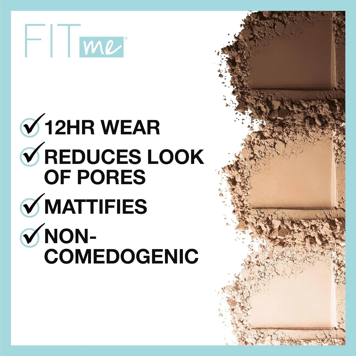 Maybelline Fit Me Matte + Poreless Pressed Powder in Creamy Beige: long-lasting matte setting powder.