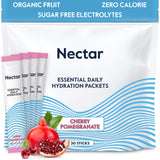 Nectar Hydration Packets - Electrolytes Powder Packets | No Sugar or Calories | Organic Fruit Liquid Daily IV Electrolytes (Cherry Pom 30 Pack)