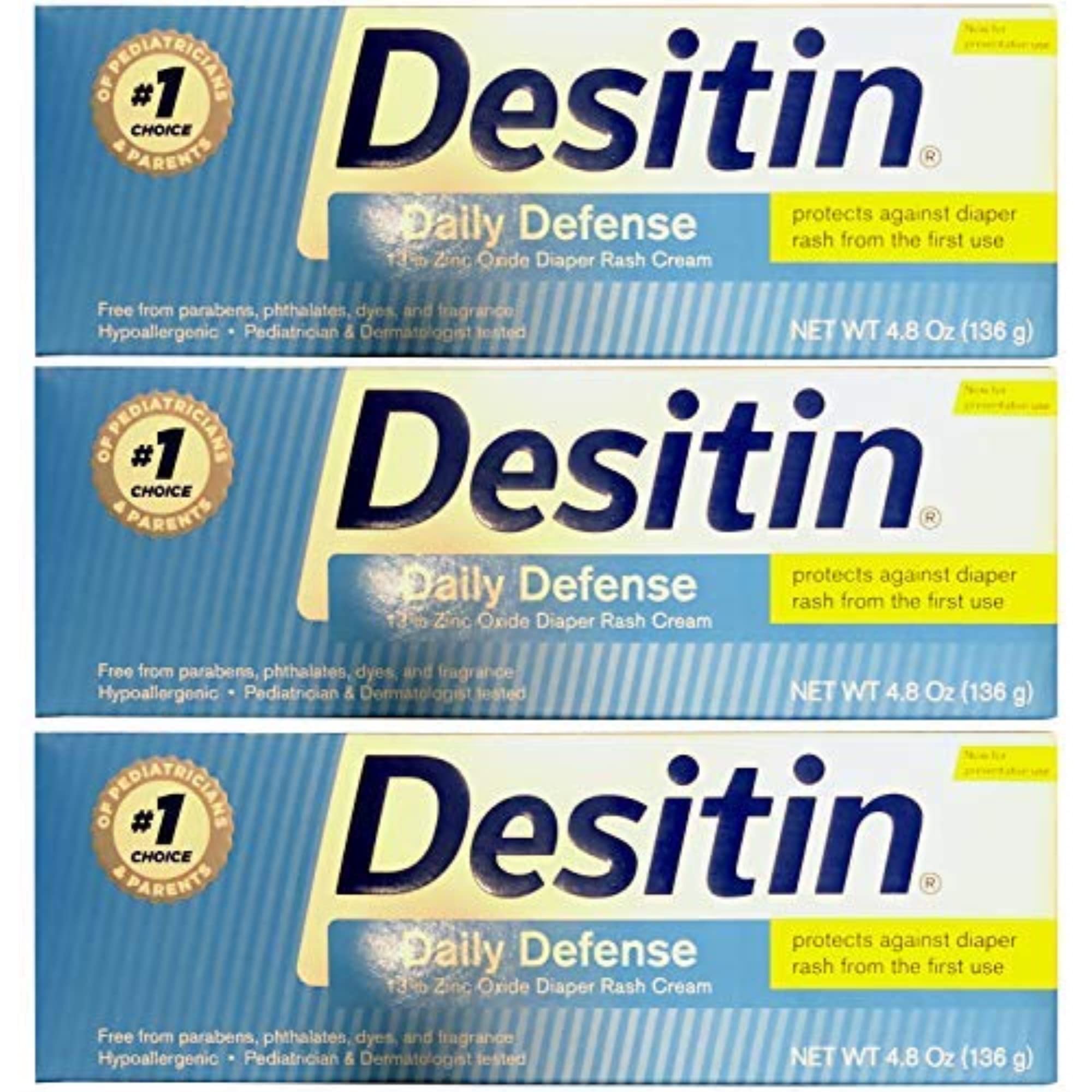 Desitin Rapid Relief Creamy Diaper Rash Cream 4.8oz - Pack of 3