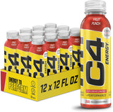 C4 Explosive + Performance Fruit Punch Non-Carbonated Energy Drink – 12 x 355ml – Sustained Power