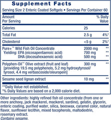 Life Extension Super Omega-3 EPA/DHA Fish Oil, Sesame Lignans & Olive Extract – Heart Health, Brain Health, Inflammation Health Support, Gluten-Free, Enteric-Coated, Non-GMO, 120 Softgels