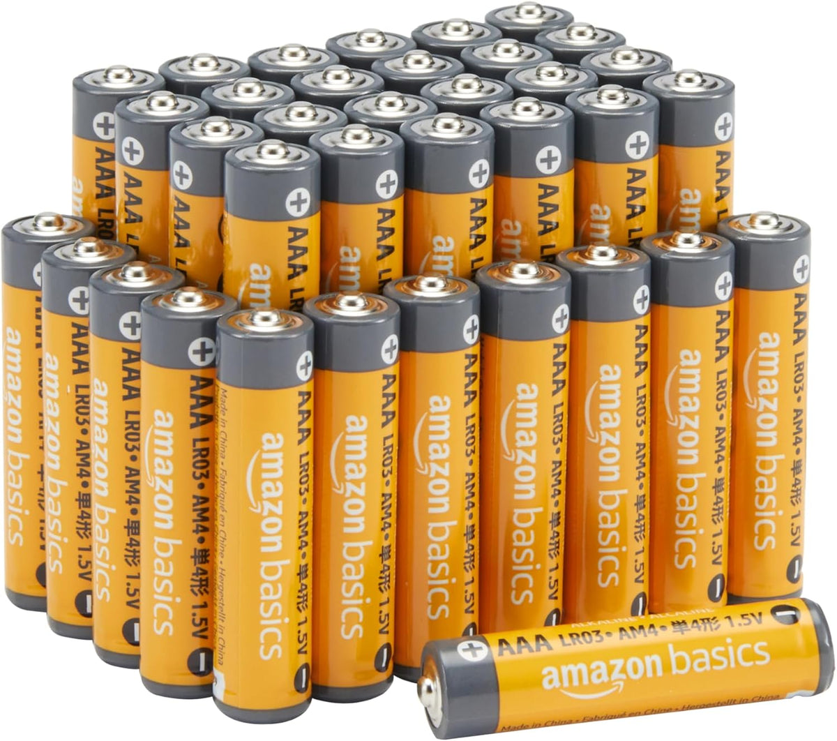 Amazon Basics AAA Alkaline Batteries 1.5V - 36 Pack, Reliable & Long-lasting