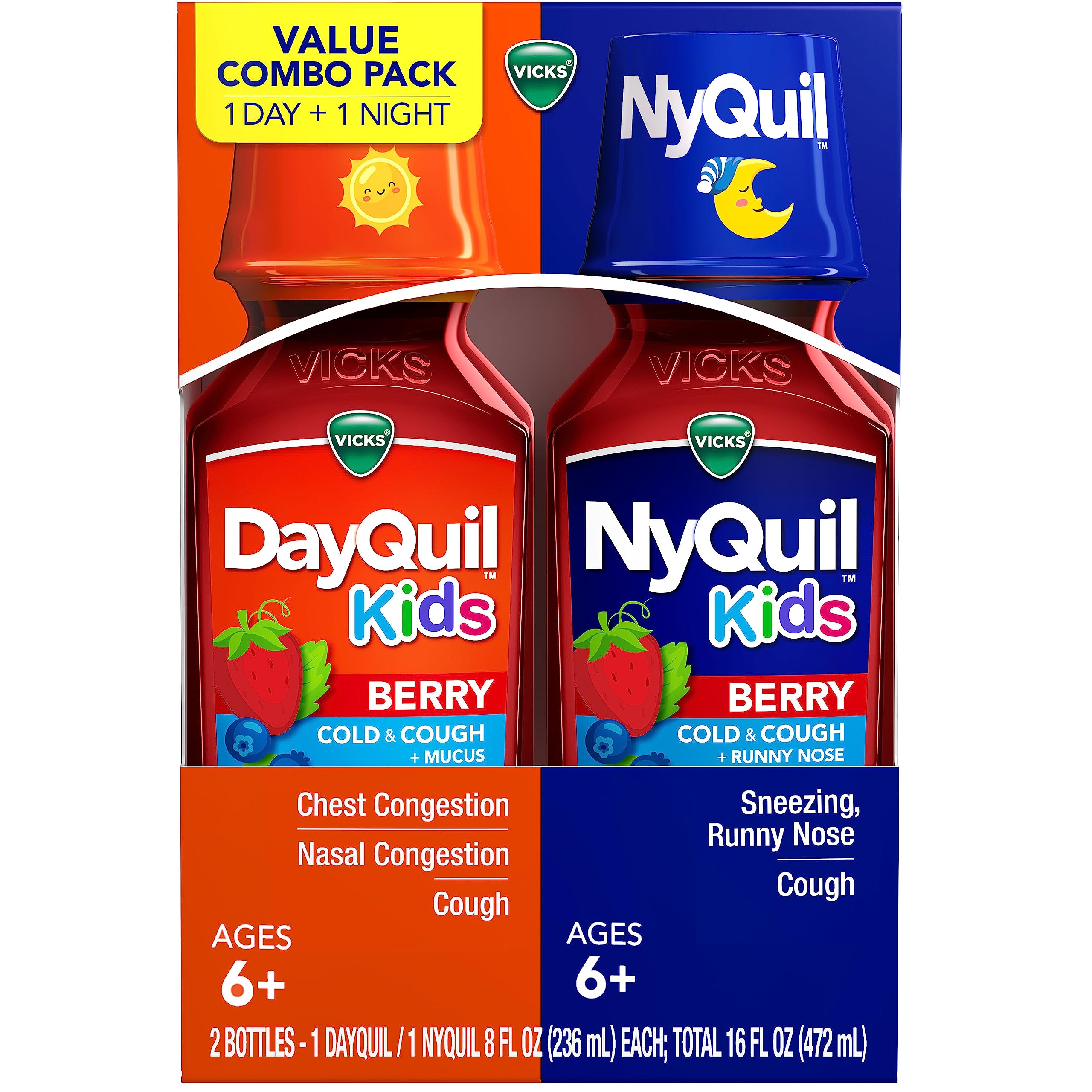 Vicks DayQuil & NyQuil Kids Berry Cold & Cough Combo Pack