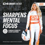 C4 Smart Blue Raspberry Carbonated Sparkling Energy Drink – 12 x 355ml – Sugar Free Energy