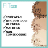 Maybelline Fit Me Matte + Poreless Pressed Powder in Buff Beige, setting powder for a matte finish.
