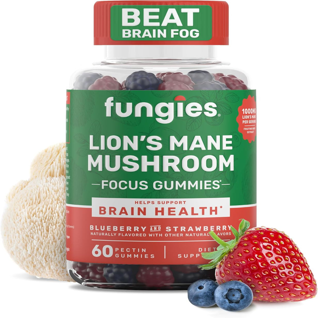 حلوى فطر  Lion's Mane  من  Fungies، لدعم صحة الدماغ، والتركيز، والذاكرة، والمزاج.