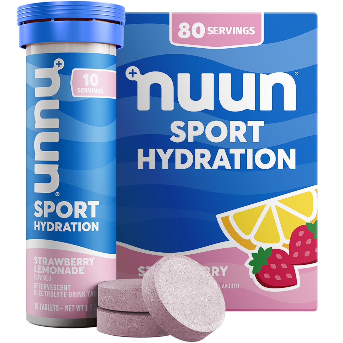Nuun Sport Electrolyte Drink Tablets - Strawberry Lemonade (80 Servings)