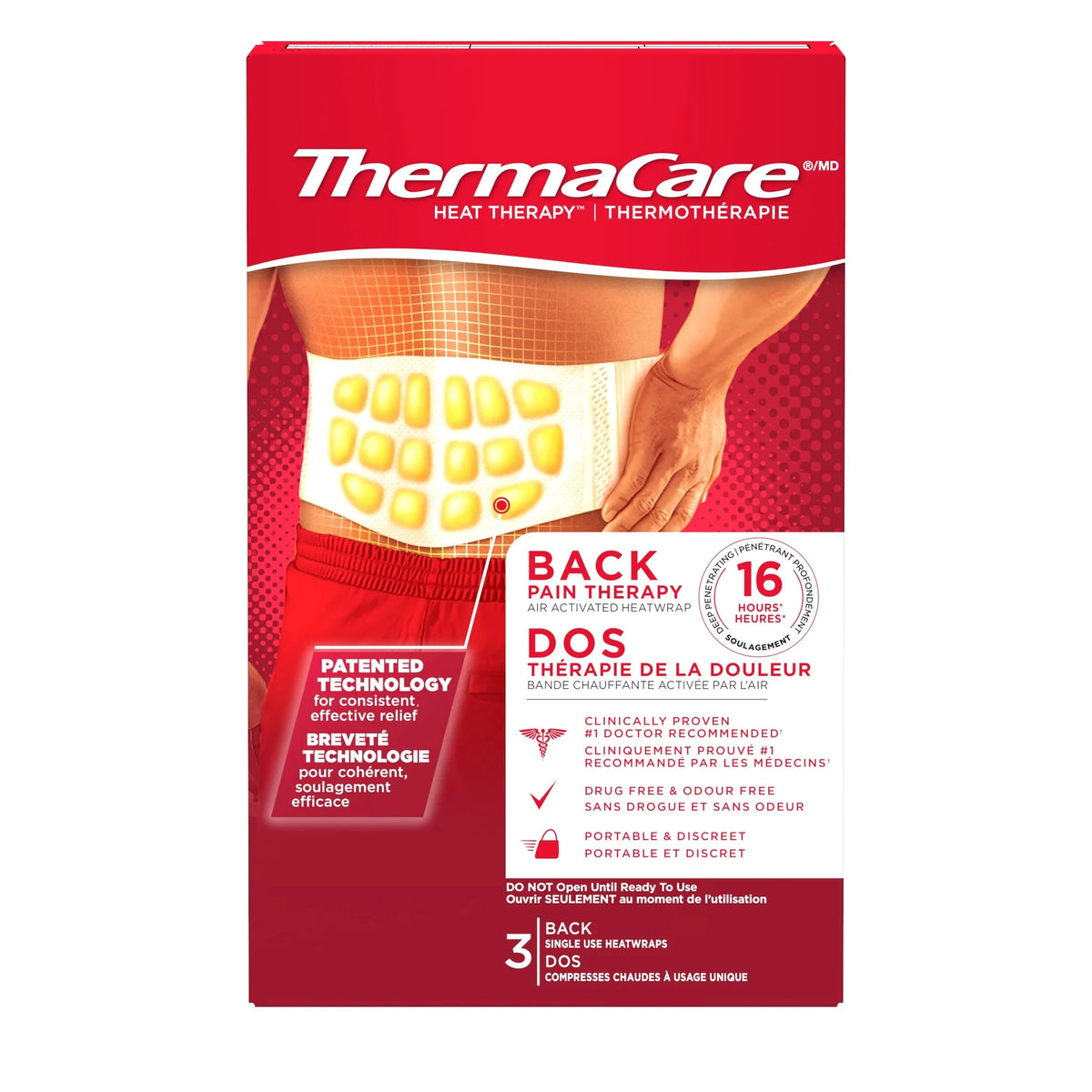 ThermaCare Advanced Back Pain Therapy Heat Wraps - Targeted Relief, 3 Count Pack