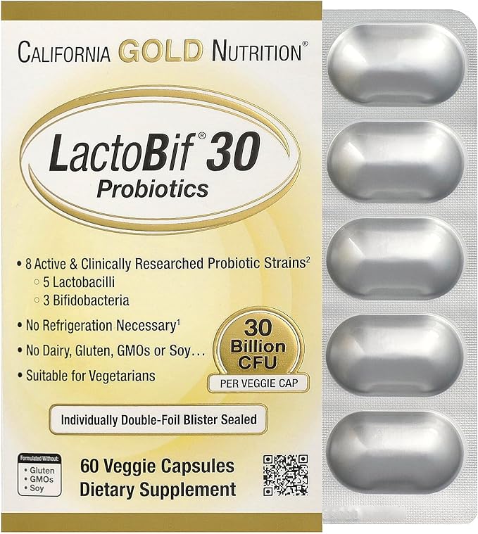 LactoBif® 30 Probiotics - 30 Billion CFU Veggie Capsules (60 Count)