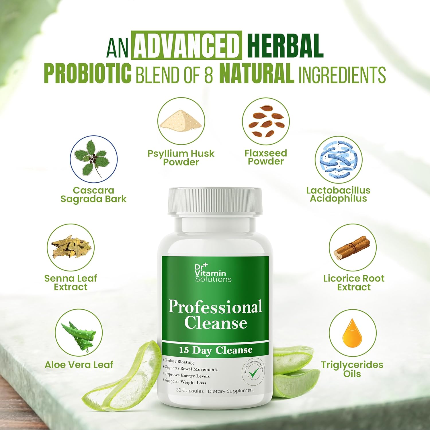 15 Day Cleanse Gut Support، 30 كبسولة.