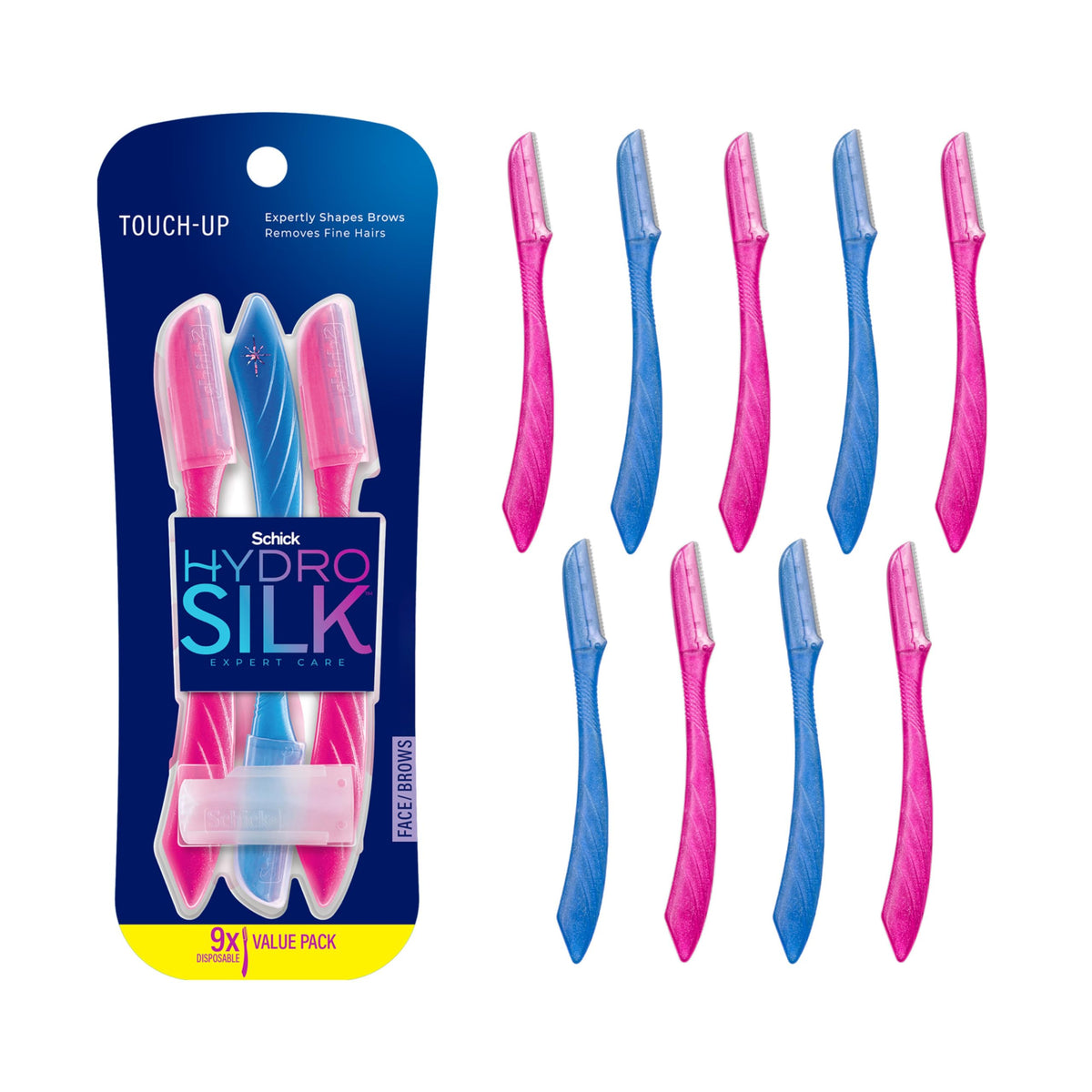 Schick Silk Touch-Up Dermaplaning Tool - 9 Count - Exfoliating & Peach Fuzz Remover
