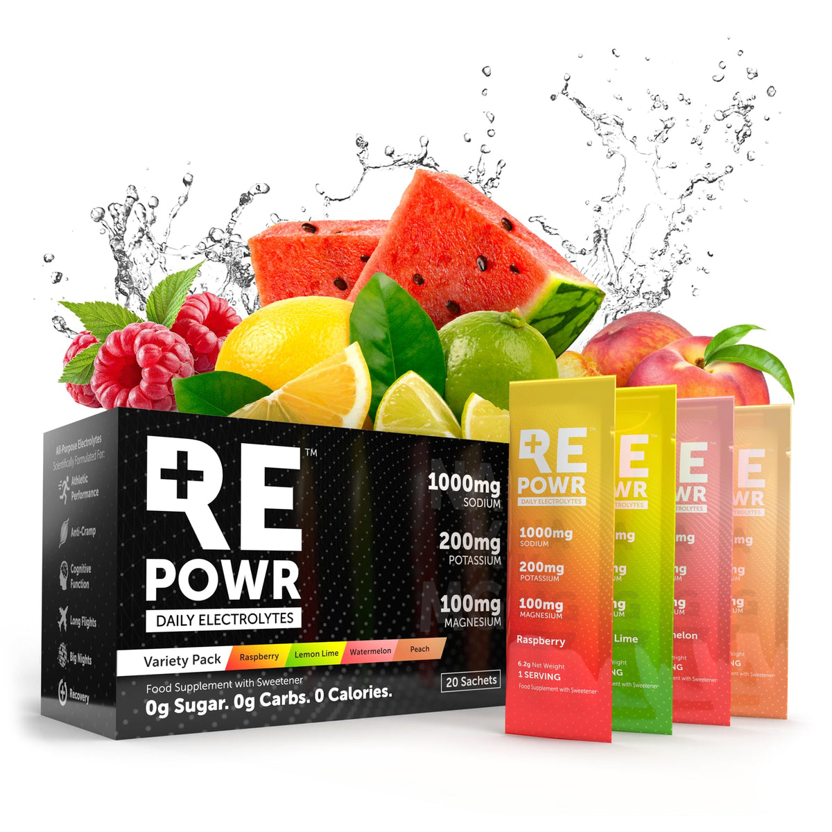 Variety 20's Mix 1 - Clean Electrolytes Sachets - Sugar-Free & Keto-Friendly