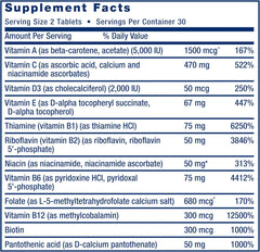 Life Extension Two-Per-Day Multivitamins – جرعة يومية من الفيتامينات والمعادن للرجال والنساء – مكمل غذائي أساسي كامل من الفيتامينات من أجل الطاقة والصحة – خالٍ من الجلوتين – غير معدّل وراثيًا – 60 قرصًا 