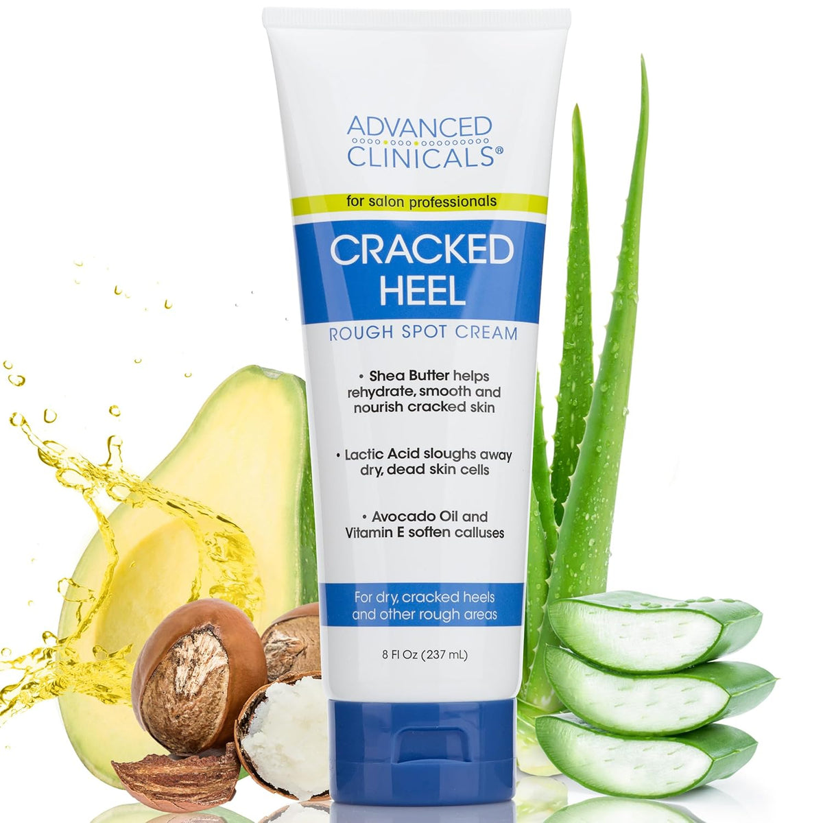 Advanced Clinicals Heel Cream - Dry, Cracked Heel Relief (8 oz)
