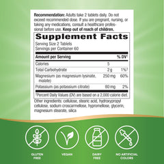 Nature’s Way Krebs Magnesium Potassium Complex, Cellular Energy Support*, With Magnesium Lysinate & Malate and Potassium Citrate, Vegan, Gluten & Dairy Free, 120 Tablets (Packaging May Vary)
