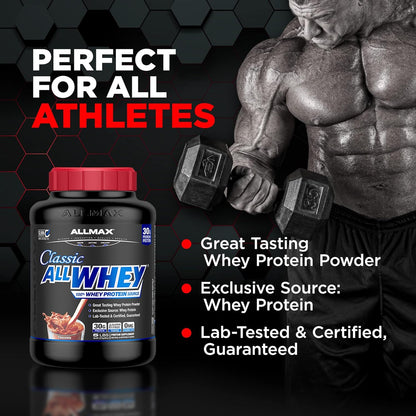 ALLMAX Classic ALLWHEY, Chocolate Peanut Butter - 5 lb - 30 Grams of Protein Per Scoop - Gluten Free - Approx. 49 Servings