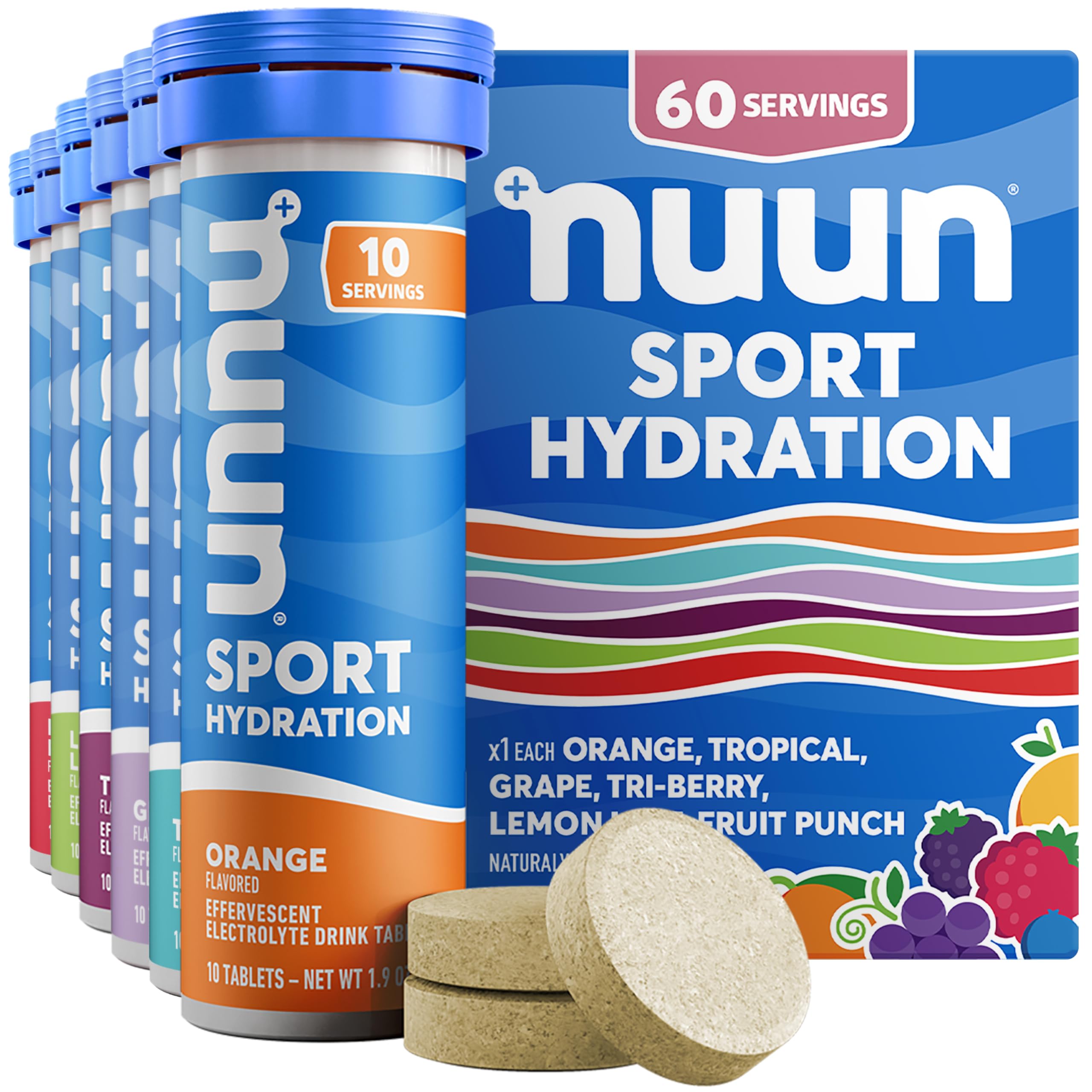 Nuun Sport Electrolyte Tablets - Variety Pack (60 Servings)