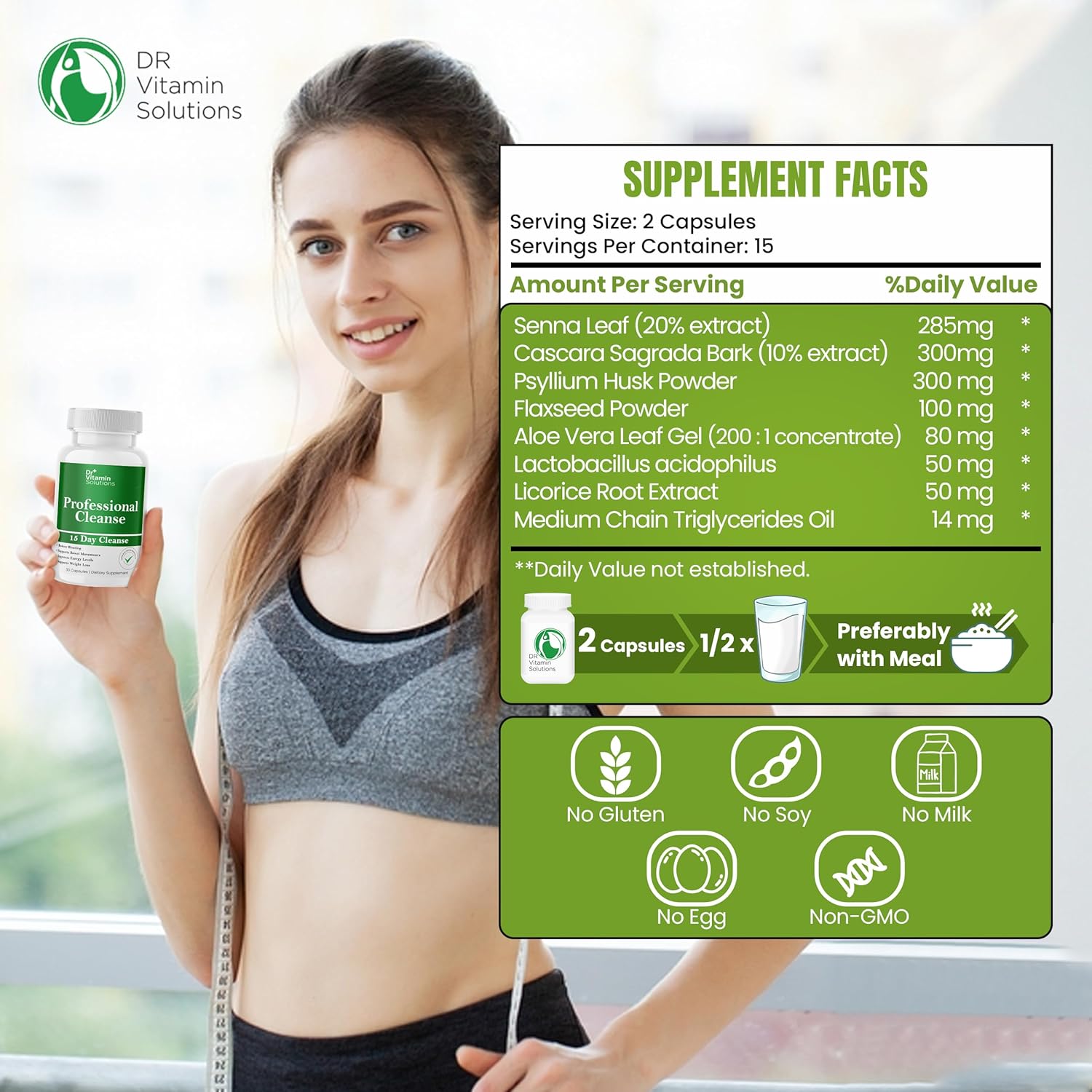 15 Day Cleanse Gut Support، 30 كبسولة.