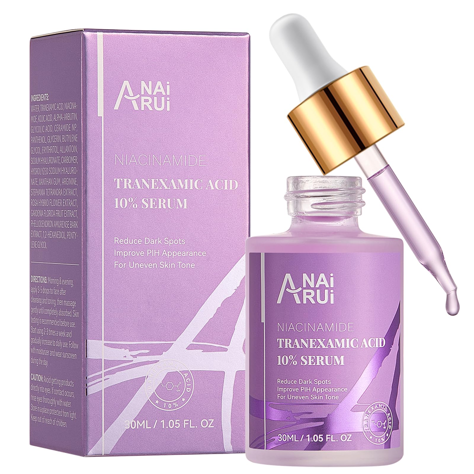 ANAI RUI 10% Tranexamic Acid Serum with Niacinamide & Kojic Acid - Brightening Complex, 1.05 fl.oz.
