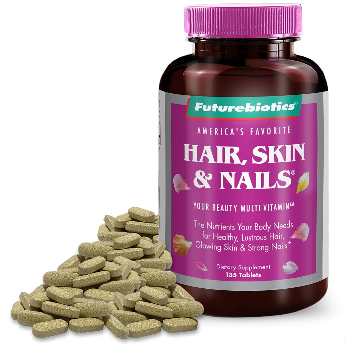FutureBiotics Hair, Skin & Nails 135 Tablets for Strong Hair & Skin