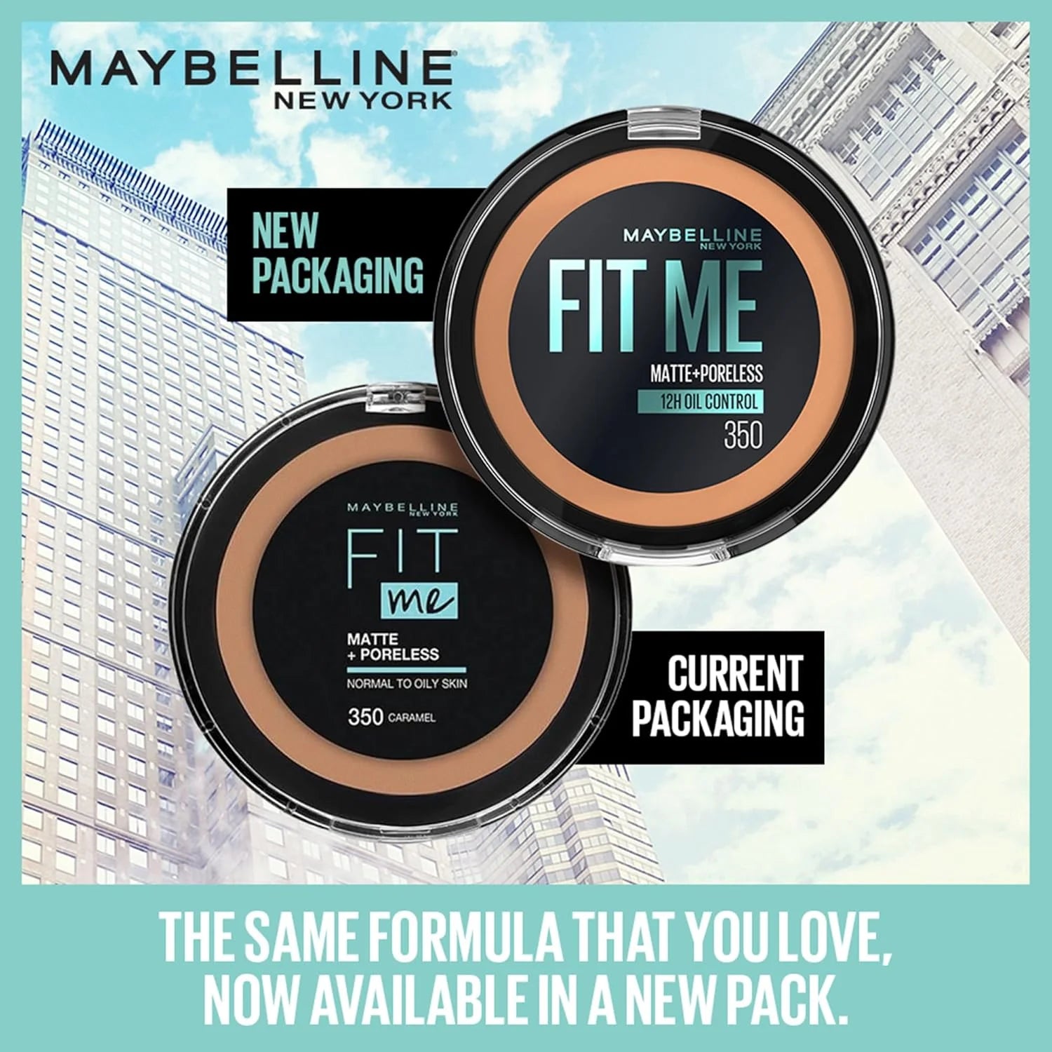Maybelline Fit Me Matte + Poreless Pressed Powder in Buff Beige, setting powder for a matte finish.