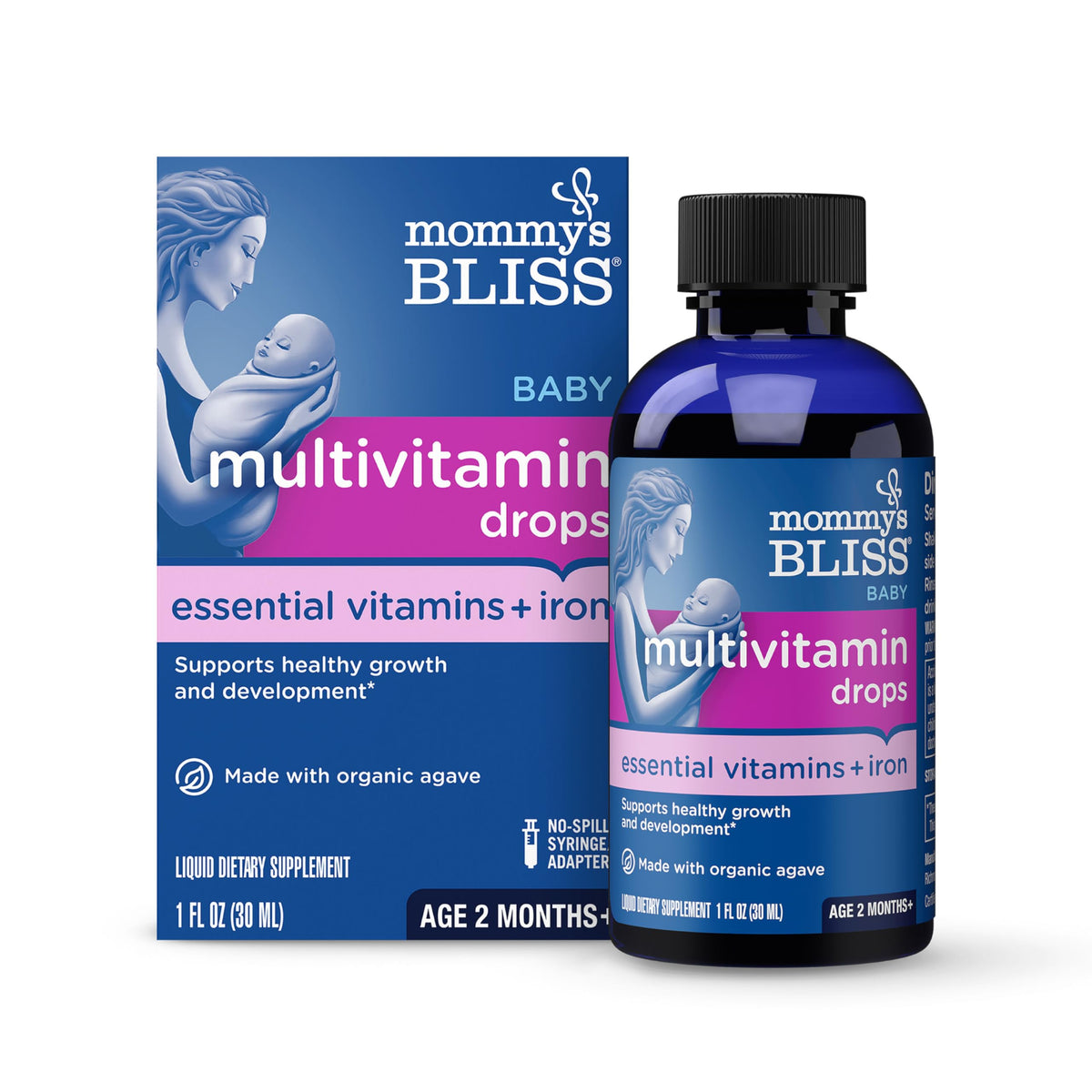 Mommy's Bliss Baby Multivitamin + Iron - Immune Support & Healthy Growth for Infants 2+ Months - 30 ml