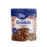 Fit & Flex Baked Crunchy Granola | Chocolate Cookies & Almond | High Protein & Fiber Oat Cereal | Healthy Breakfast Snack