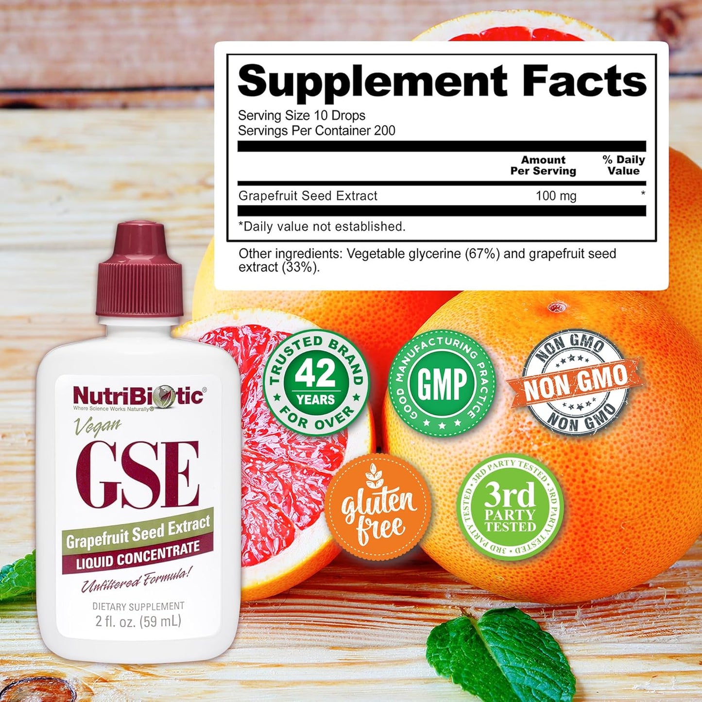 NutriBiotic – GSE, 4 Oz Liquid | The Original Grapefruit Seed Extract Premium Concentrate with Bioflavonoids | Potent Immune & Overall Health Support | Vegan, Gluten Free, Non-GMO (Copy)