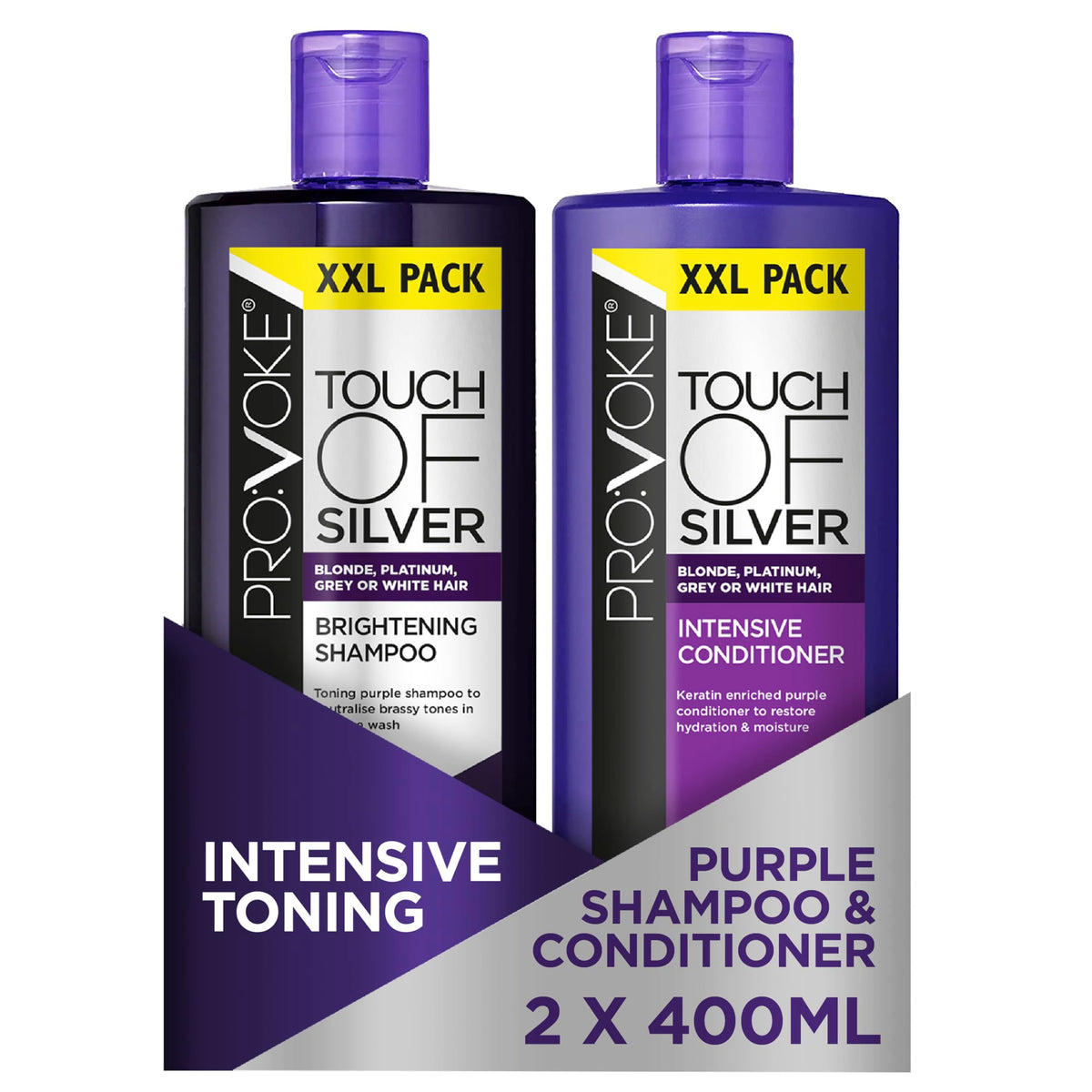 PROVOKE Touch Of Silver Brightening Purple Shampoo & Conditioner