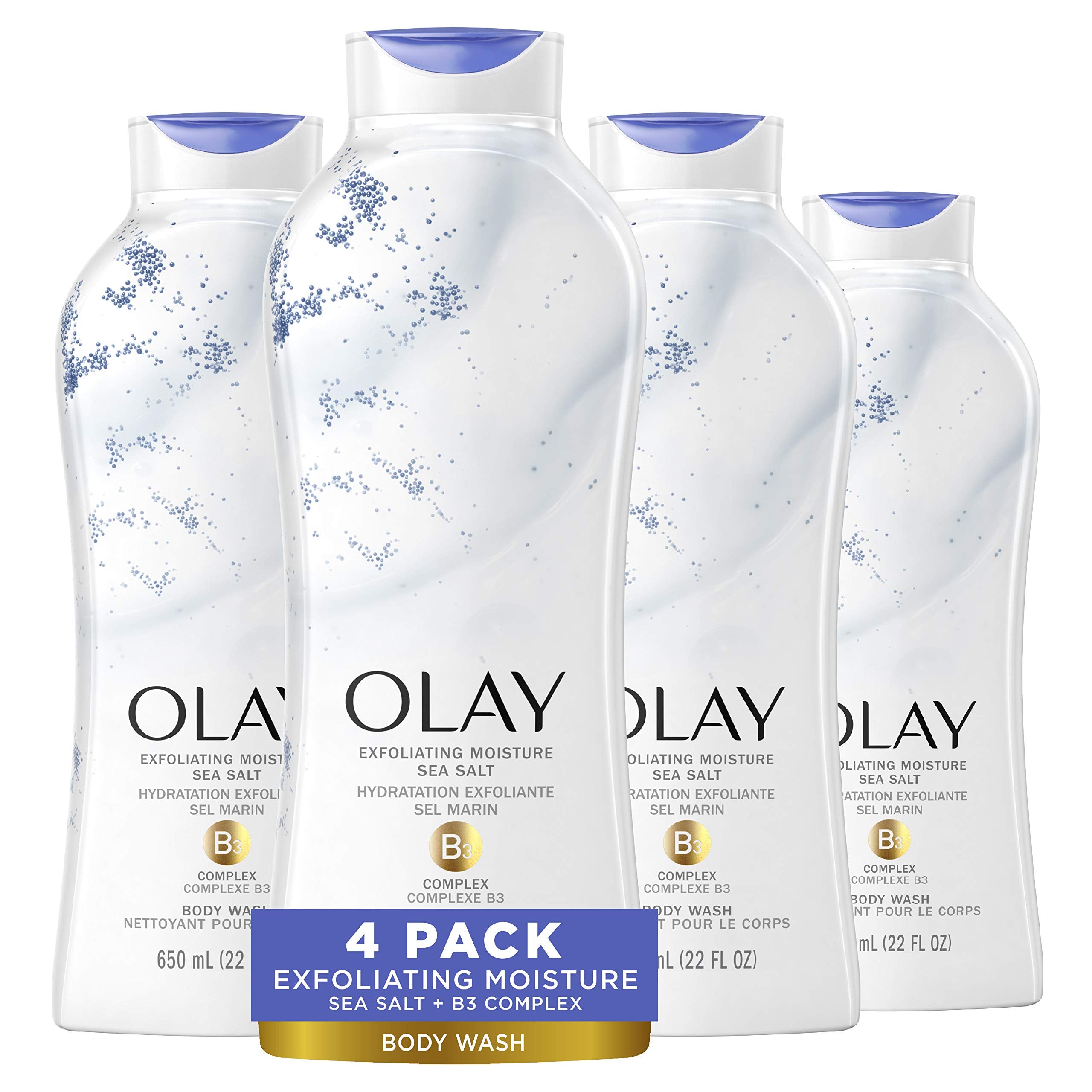 Olay Daily Exfoliating Body Wash with Sea Salts - 22 oz (4 Count)