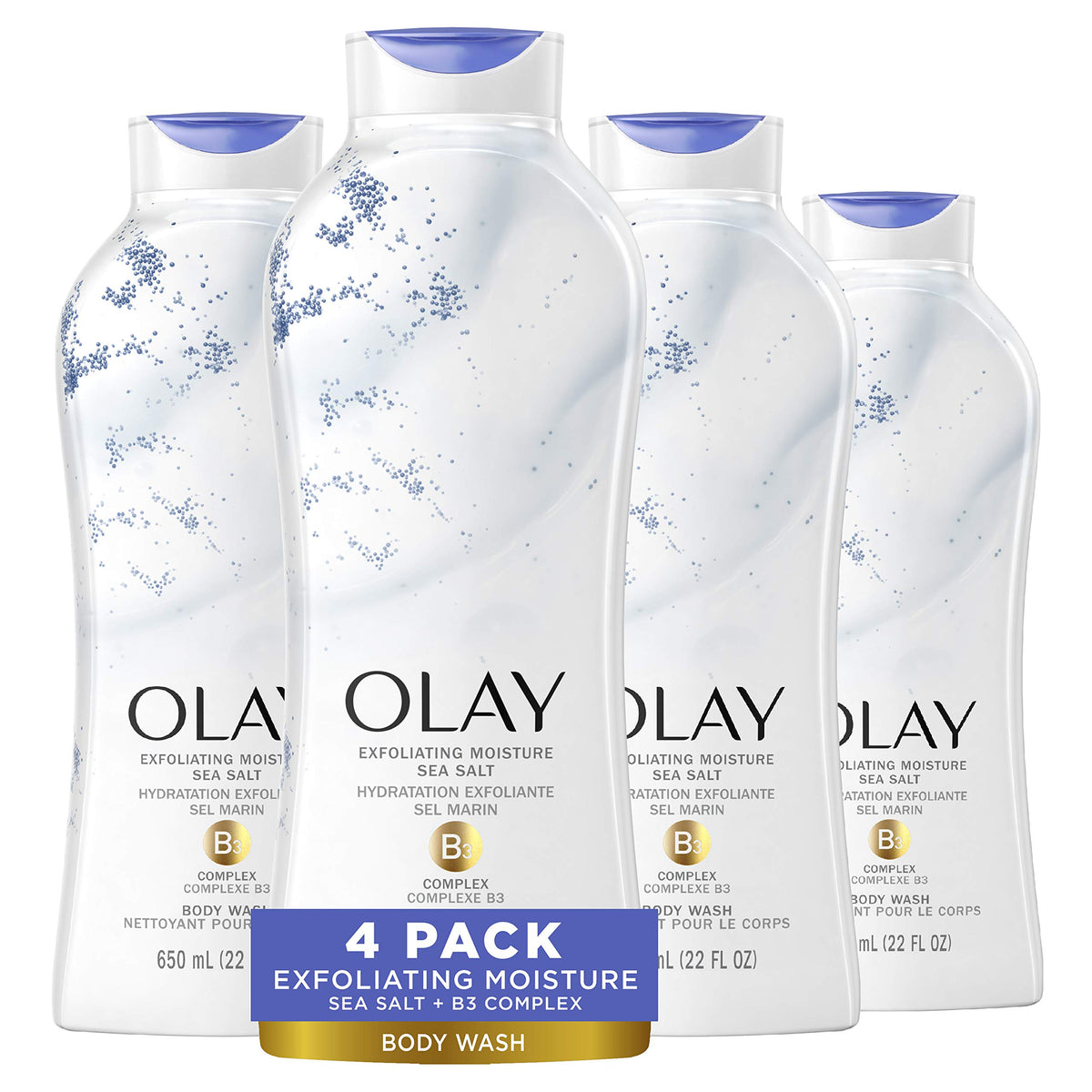 Olay Daily Exfoliating Body Wash with Sea Salts - 22 oz (4 Count)