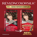 Revlon ColorSilk - صبغة شعر دائمة، لون بنى غامق مع مجمع إصلاح الرابطة.