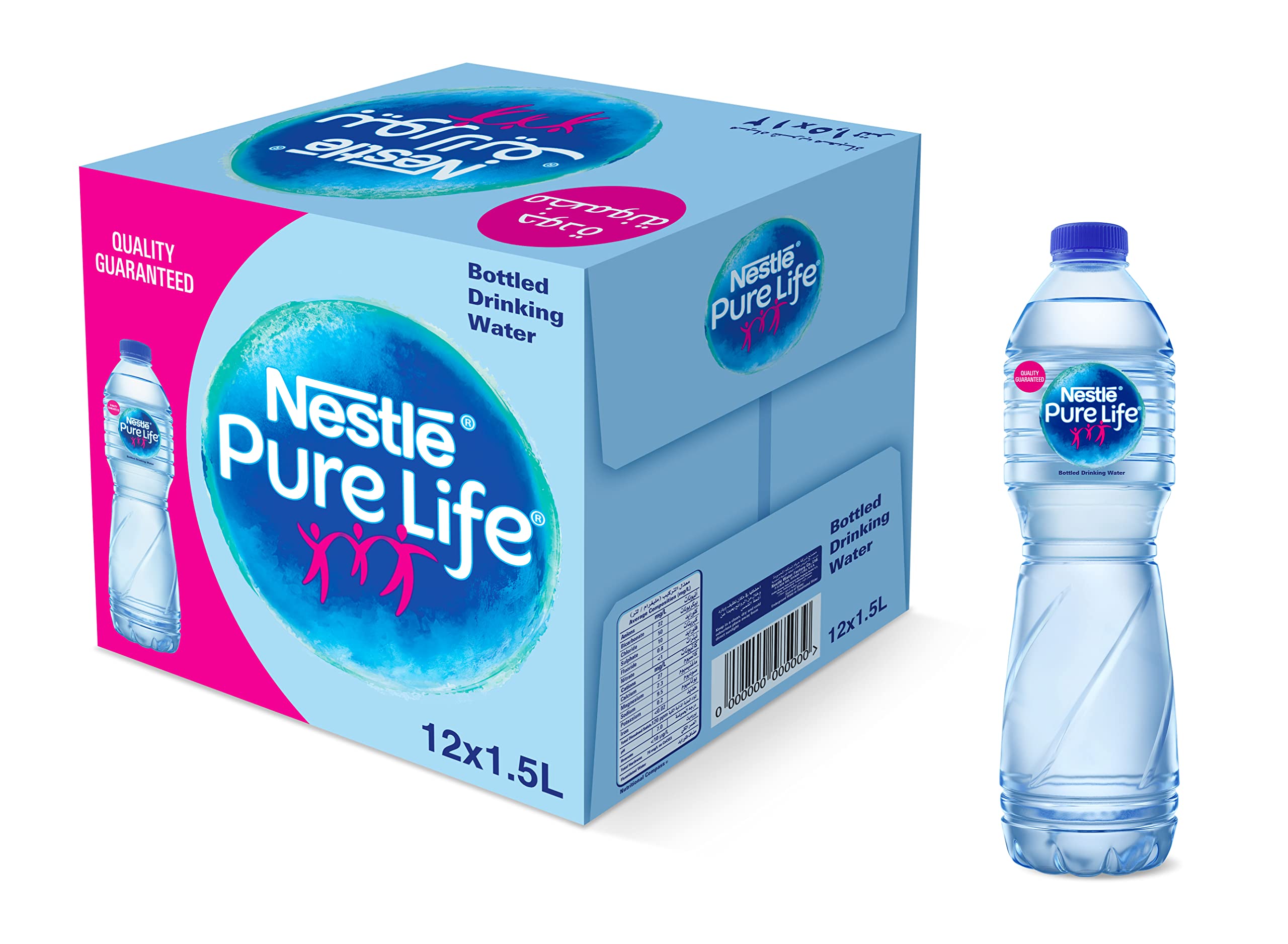 Nestlé Pure Life Bottled Still Drinking Water 12 X 1.5 Liters - Premium Hydration