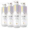 Olay غسول الجسم للنساء - لتعزيز المرونة مع مركب سيروم الكولاجين الببتيدي - ٢٠ أونصة سائلة (عبوة من ٤)